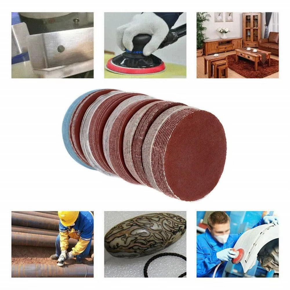 50 Pack 150MM Hook It Disc P80 - P3000
