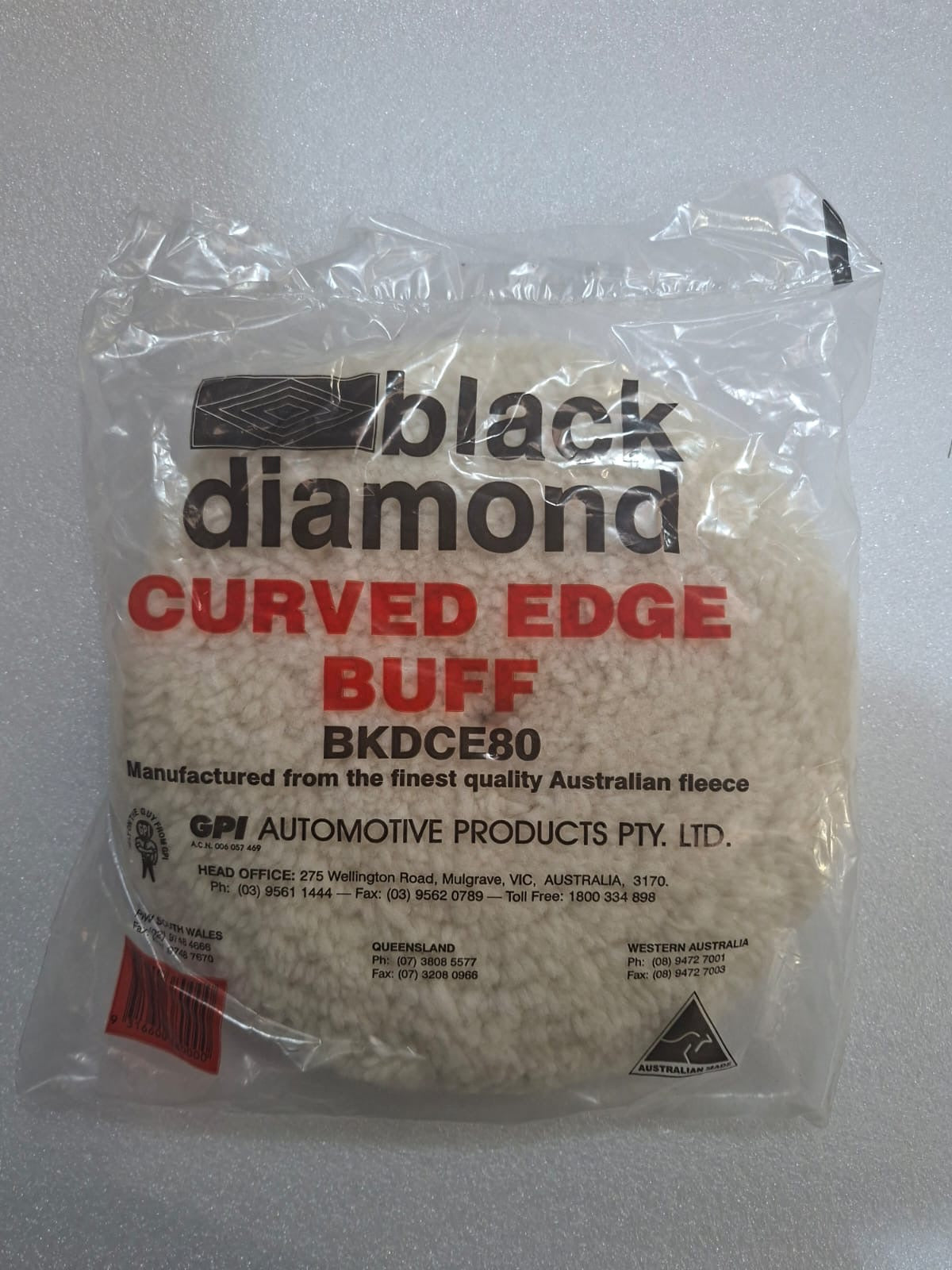 Black Diamond Wool Heavy Duty Curved Edge Buff Pad