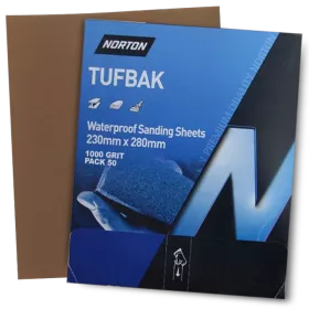 NORTON TUFBAK WATER-PROOF SHEET 400 GRIT (PACKET 50)