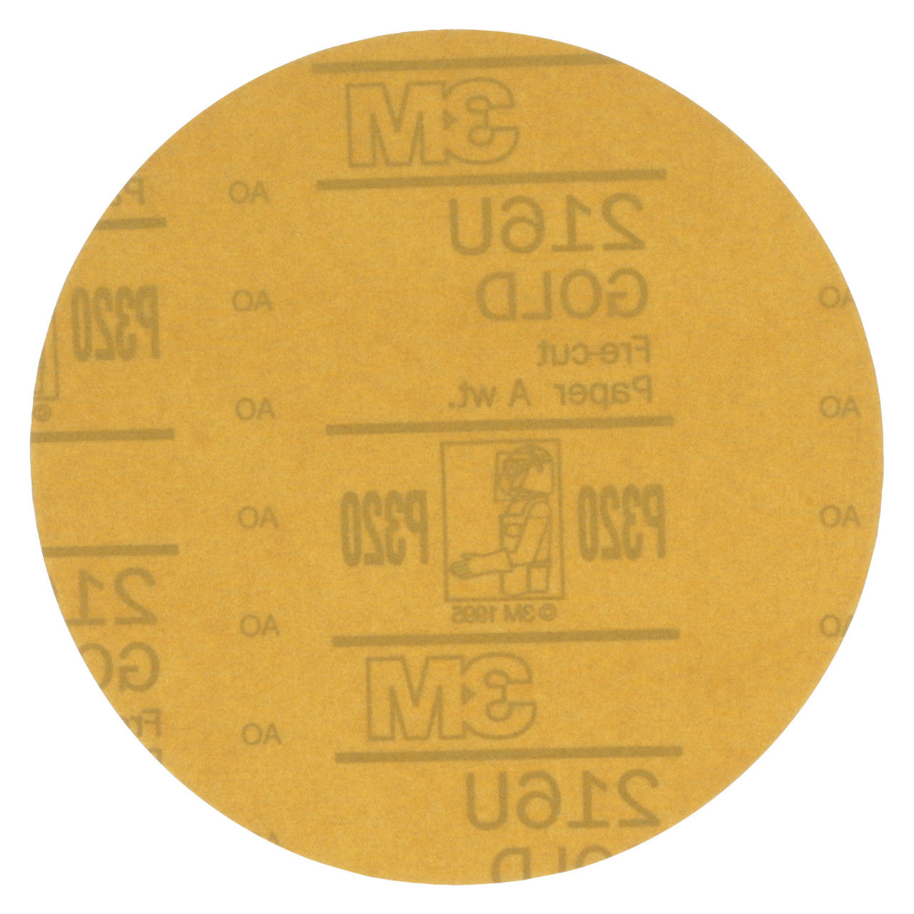 3M Hookit 150mm P320 Grit Aluminum Oxide Gold Disc