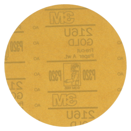 3M Hookit 150mm P320 Grit Aluminum Oxide Gold Disc