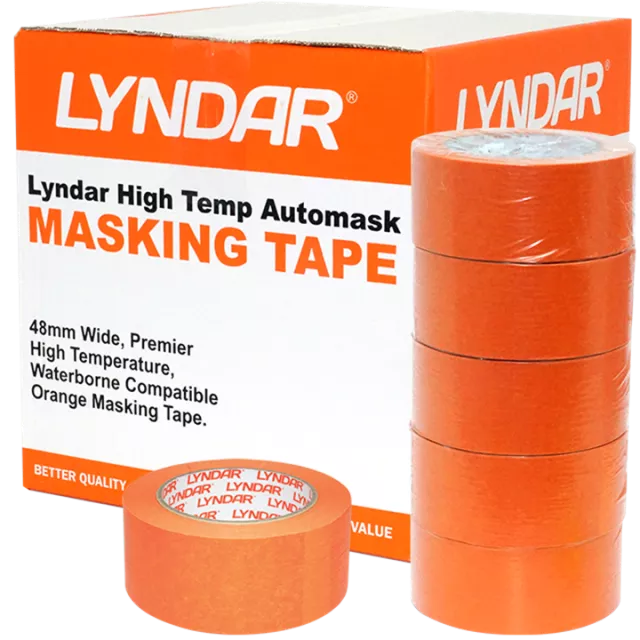 LYNDAR HIGH TEMP AUTOMASK TAPE ORANGE 48mm x 50m (BOX 20)