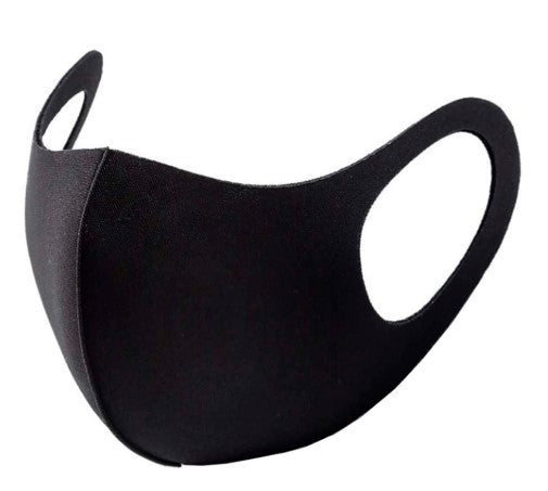 BEAUTY SALON FABRIC REUSABLE FACE MASKS PLAIN BLACK PACK OF 50