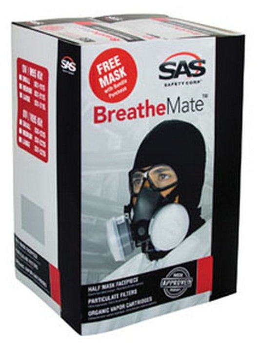 SAS Safety 031-2115 BreatheMate Respirator Kit Bundle, Medium