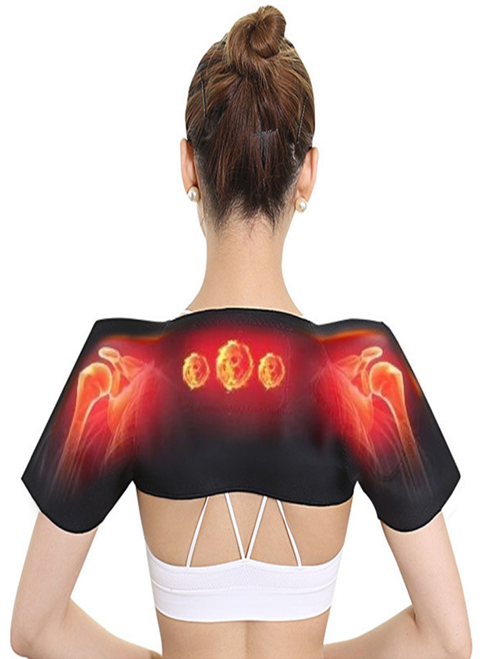 Self-heating shoulder pad supports  Size Medium 40CM (14 Magnets)