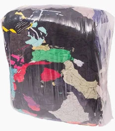 10KG COMPRESSED BLOCK COLOURED RAGS. SOFT TSHIRT MATERIAL ONLY