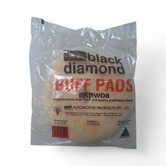 BLACK DIAMOND STICK ON WOOL BUFF PAD 8" (BKDWD8)