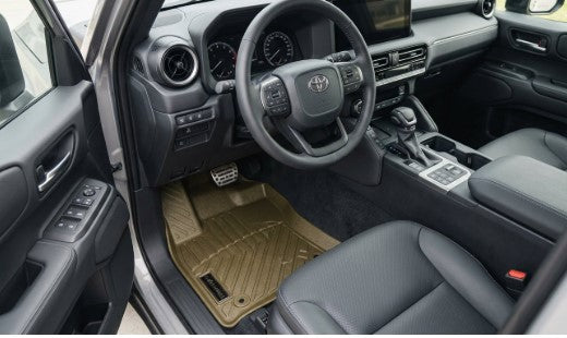 2PC DELUXE RUBBER CAR MAT SET. FANCY KHAKI BRONZE COLOUR
